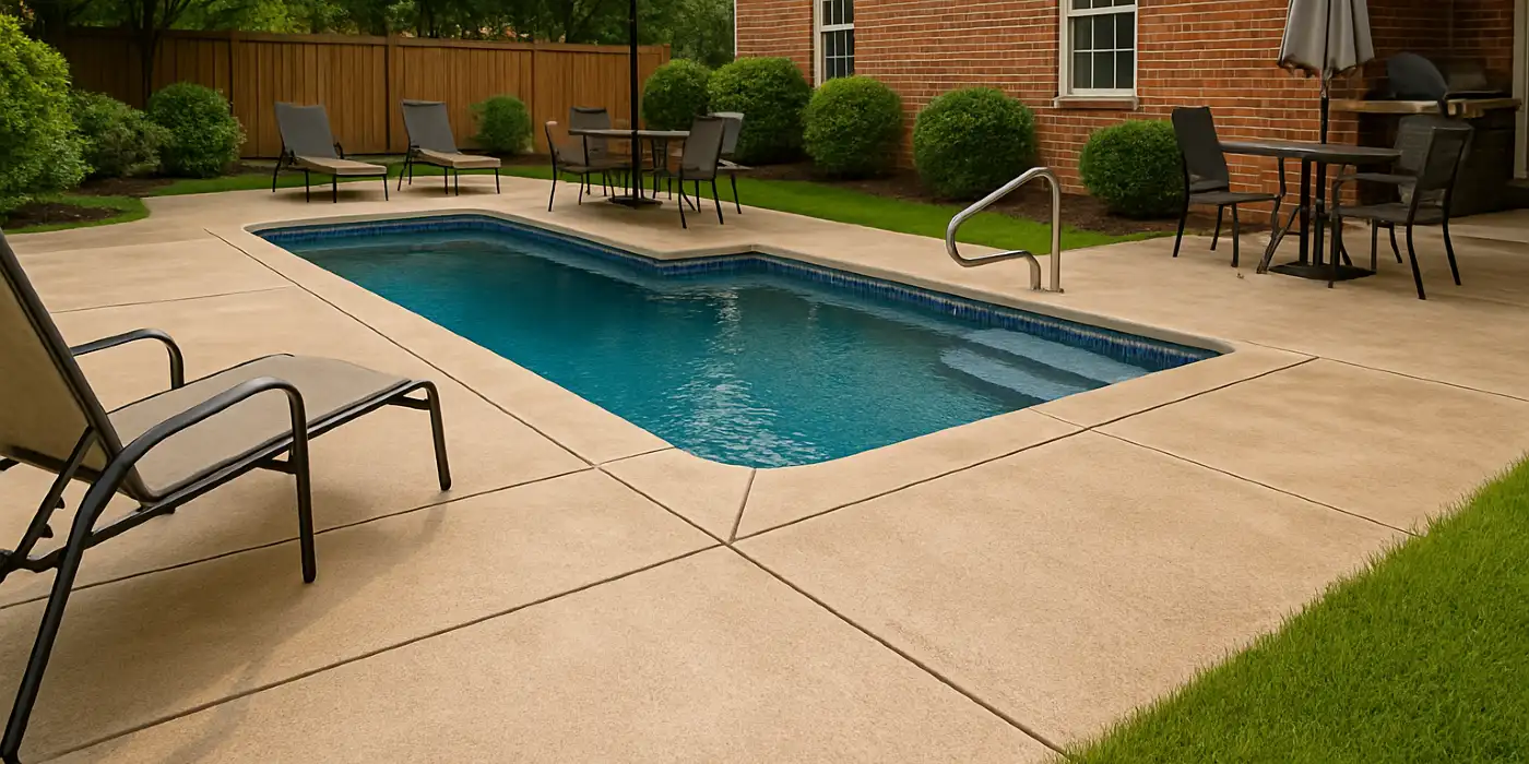 a swimming pool concrete deck from San Antonio Concrete Contractor in Pleasanton, TX - Pleasanton TX