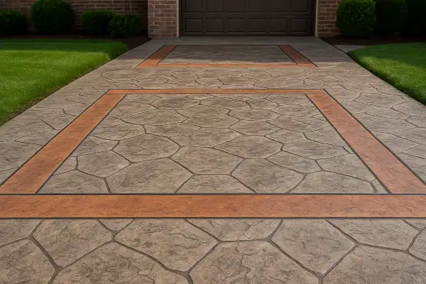 a brand new finished stamped concrete patio from San Antonio Concrete Contractor in Schertz, TX - Schertz TX